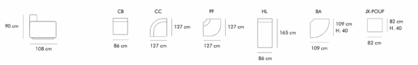 Divano componibile Silhouette – Château d’Ax - immagine 4